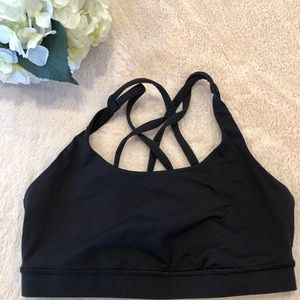 Lululemon Black Cris’s Cross Sports Bra, Size 8